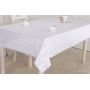 OBRUS BIAŁY CERATA BIAŁA GRUBA , NA METRY WYMIAR BIAŁE RÓŻYCZKI / KWIATKI