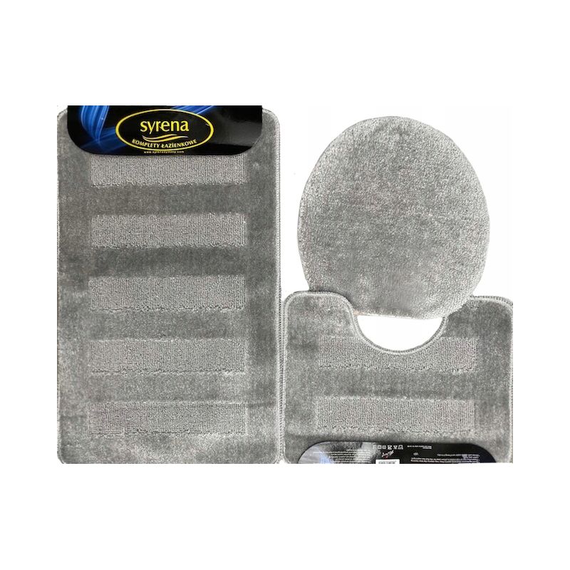 Turecki komplet łazienkowy dywanik 3cz szary siwy