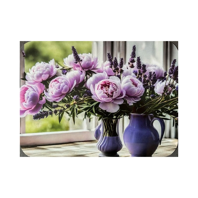 PODKŁADKA MATA LAMINOWANA NA STÓŁ Piwonie Fiolet