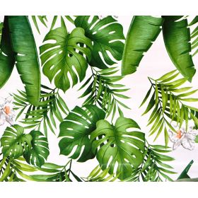 OBRUS CERATA GRUBA NA METRY Zielona Monstera+Lilia