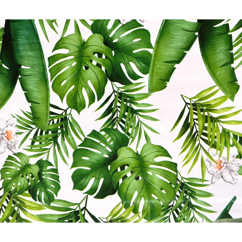 OBRUS CERATA GRUBA NA METRY Zielona Monstera+Lilia