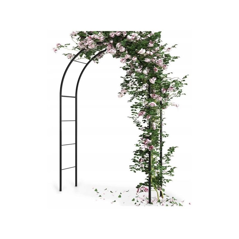 Pergola ogrodowa metalowa 145x235 cm łuk na rośliny pnące drabinka