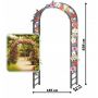 Pergola ogrodowa metalowa 145x235 cm łuk na rośliny pnące drabinka
