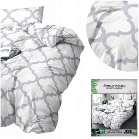 Pościel 140x200 BIAŁA marokańska koniczyna 2 częściowa na zamek