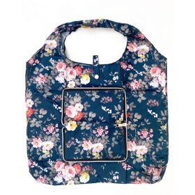 TORBA SKŁADANA EKO PORTFEL NA ZAKUPY GRANAT KWIATY