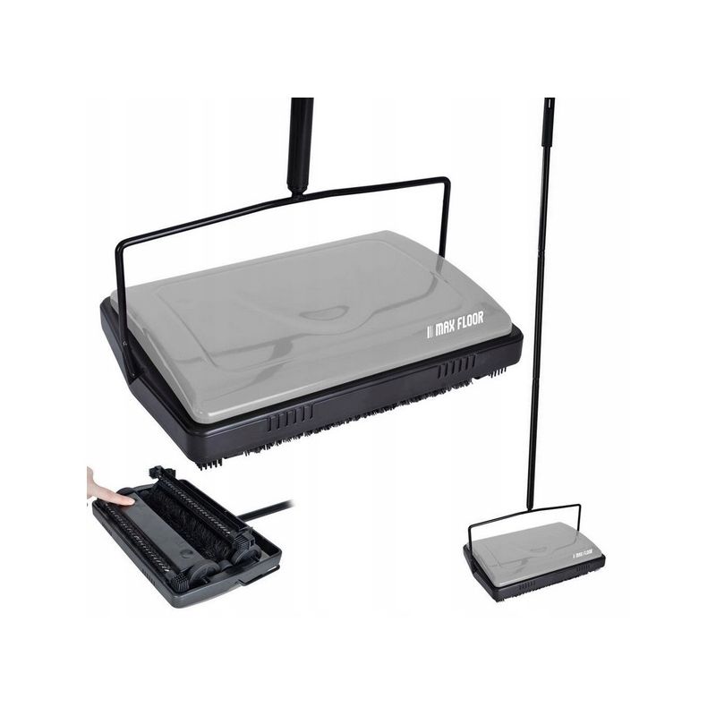 Odkurzacz mechaniczny ręczny KAŚKA trzy obrotowe szczotki i dwie gumowe