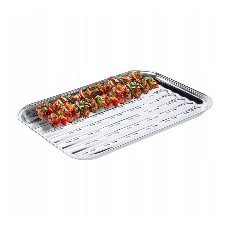 Blacha taca do grillowania stalowa perforowana 34,5x24,5 cm wielorazowa