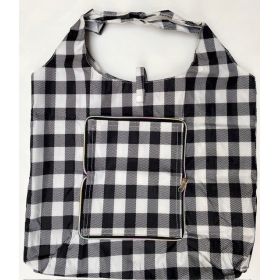 TORBA SKŁADANA EKO PORTFEL NA ZAKUPY CZARNA KRATA