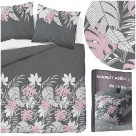 Komplet pościeli 160x200 + 2 poszewki 70x80 POŚCIEL szara kolorowe Monstery
