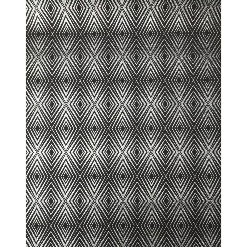 Tapeta PS 13702-10 czarna w romby z brokatem