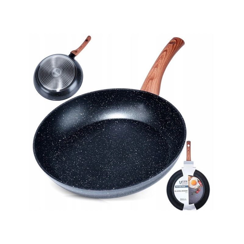 Patelnia granitowa BLACK&WOOD 28cm wszystkie rodzaje kuchni