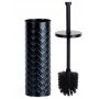 Szczotka do toalety ze stojakiem metalowa czarna 38x10 cm Zestaw do WC
