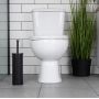 Szczotka do toalety ze stojakiem metalowa czarna 38x10 cm Zestaw do WC
