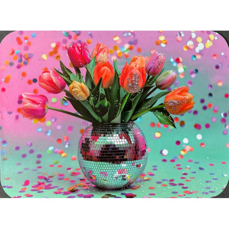 PODKŁADKA MATA LAMINOWANA NA STÓŁ TULIPANY DISCO