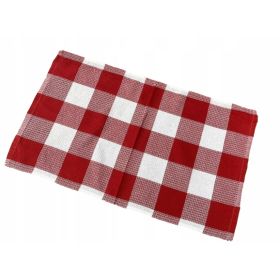 ŚCIERKA KUCHENNA Uniwersalna 38x64cm Bawełna biało czerwona KRATKA