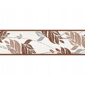PASEK OZDOBNY DEKORACYJNY BORDER SAMOPRZYLEPNY 58 BRĄZOWE LIŚCIE