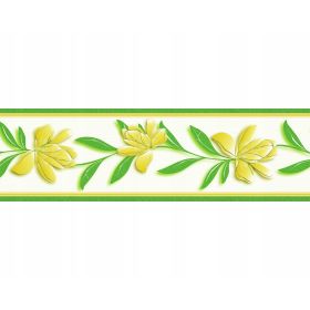 PASEK OZDOBNY DEKORACYJNY BORDER SAMOPRZYLEPNY 58 ŻÓŁTE KWIATY