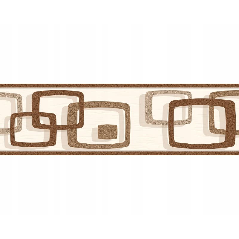 PASEK OZDOBNY DEKORACYJNY BORDER SAMOPRZYLEPNY 58 BRĄZOWE KWADRATY