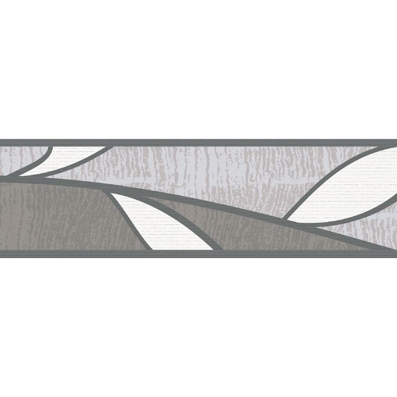 PASEK OZDOBNY DEKORACYJNY BORDER SAMOPRZYLEPNY 58 SZARY LIŚCIE