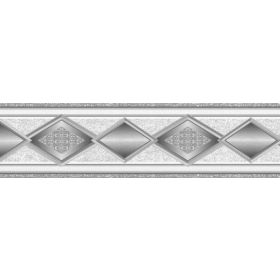 PASEK OZDOBNY WYKOŃCZENIOWY BORDER SAMOPRZYLEPNY  43 SREBNE ROMBY