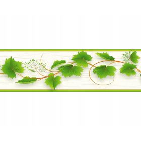 PASEK OZDOBNY DEKORACYJNY BORDER SAMOPRZYLEPNY 58 ZIELONE LIŚCIE