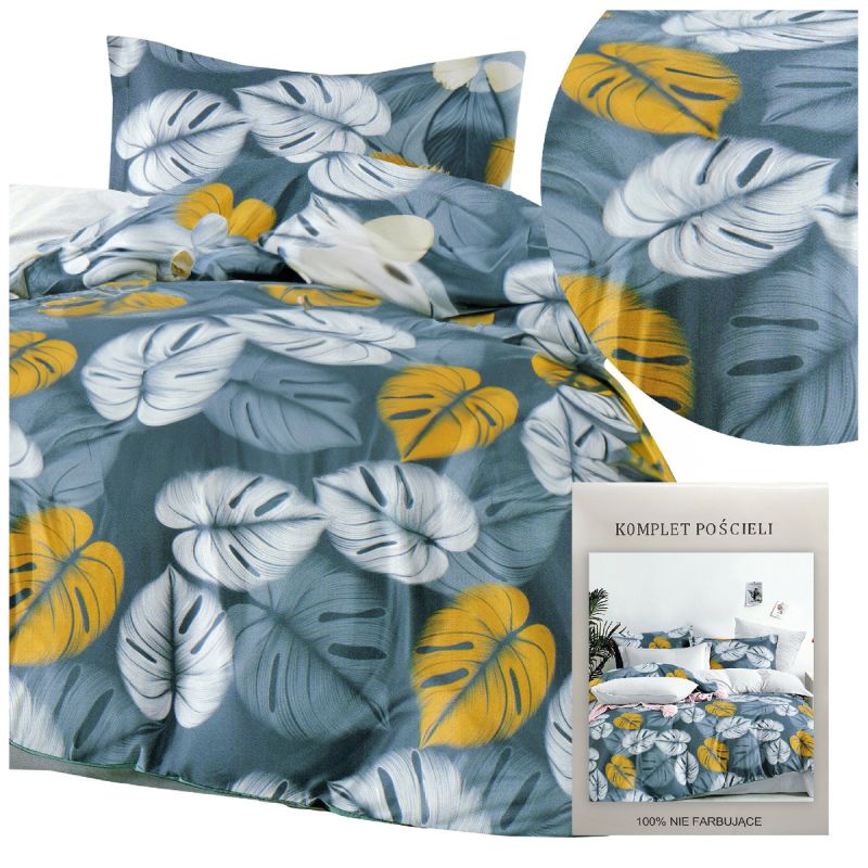 Komplet pościel 140 x 200 + poszewka pościel LIŚCIE Monstery