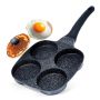 Patelnia do jajek placuszków granitowa 4 otwory BLACK LINE 19 cm