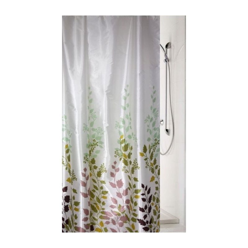 GRUBA ZASŁONA PRYSZNICOWA POLIESTROWA 180cm x 180 PASTELOWE LIŚCIE