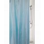 GRUBA ZASŁONA PRYSZNICOWA POLIESTROWA 180cm x 180 BIAŁA NIEBIESKIE PASY