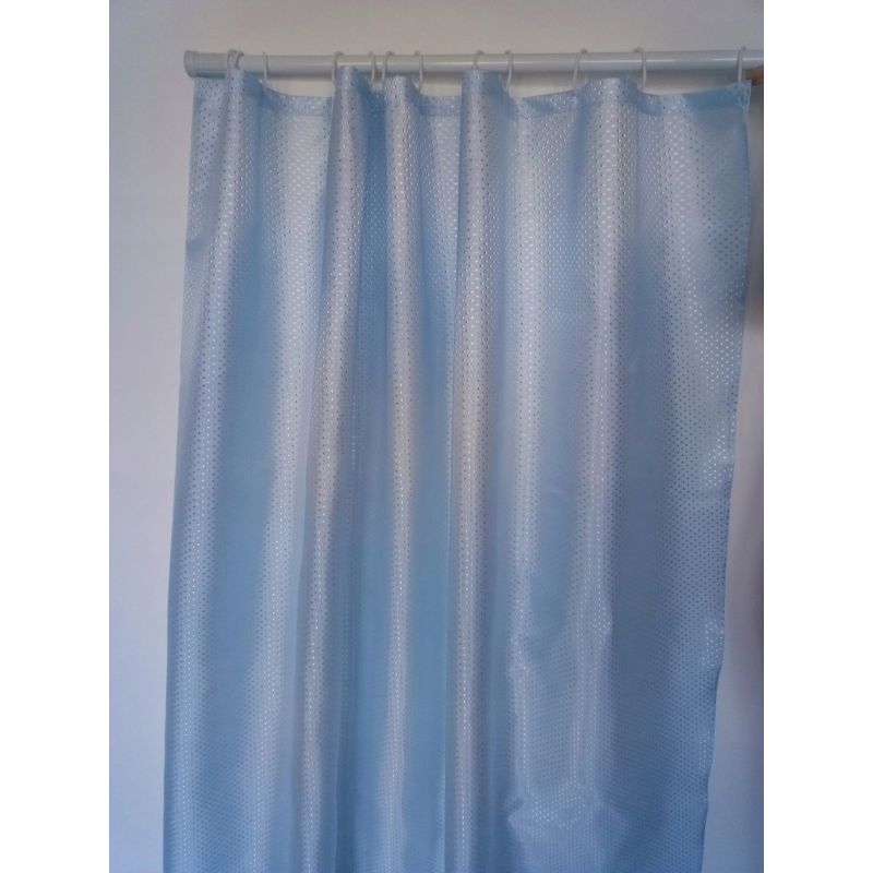 GRUBA ZASŁONA PRYSZNICOWA POLIESTROWA 180cm x 180 BŁĘKITNE KROPKI