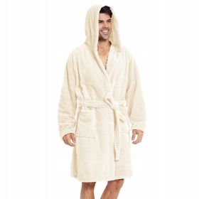 Szlafrok Mikrofibra z Kapturem KREMOWY Miguel XL Uniwersalny Damski Męski
