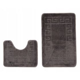 Turecki komplet łazienkowy dywanik 2 częściowy ciemno SZARY antypoślizgowe