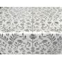 OBRUS CERATA BIAŁA SREBRNE KWIATKI GRUBA NA METRY