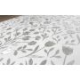 OBRUS CERATA BIAŁA SREBRNE KWIATKI GRUBA NA METRY