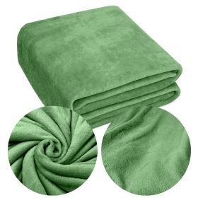 Koc narzuta Mikrofibra 200x220 miękki LEKKI ciepły ZIELONY Jednokolorowy