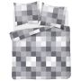 Komplet pościeli kwadraty 200x220 + 2 poszewki 70x80 POŚCIEL szara KRATKA