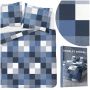 Komplet pościeli 200x220 + 2 poszewki 70x80 POŚCIEL NIEBIESKA KRATKA