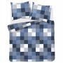 Komplet pościeli 200x220 + 2 poszewki 70x80 POŚCIEL NIEBIESKA KRATKA