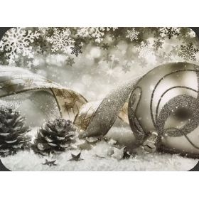 PODKŁADKA MATA LAMINOWANA NA STÓŁ BOŻE NARODZENIE SREBRO