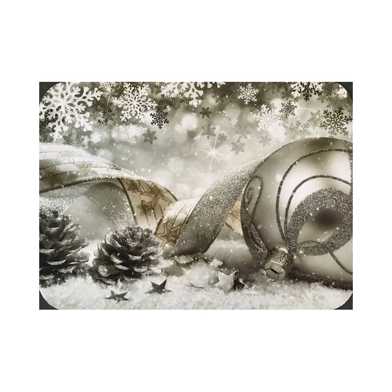 PODKŁADKA MATA LAMINOWANA NA STÓŁ BOŻE NARODZENIE SREBRO