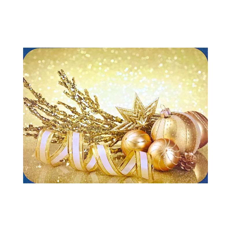 PODKŁADKA MATA LAMINOWANA NA STÓŁ BOŻE NARODZENIE ZŁOTE BOMBKI
