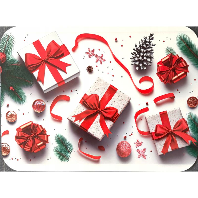 PODKŁADKA MATA LAMINOWANA NA STÓŁ BOŻE NARODZENIE PREZENTY