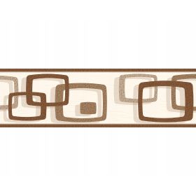 PASEK OZDOBNY DEKORACYJNY BORDER SAMOPRZYLEPNY 58 BRĄZOWE KWADRATY