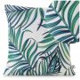 Poszewka 40 x 40 Dekoracyjna Mikrofibra Biała Liście Palmy