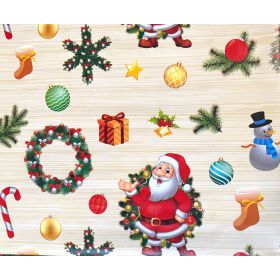 OBRUS CERATA GRUBA NA METRY KREM WZORY ŚWIĄTECZNE MIKOŁAJ