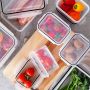 Pojemniki na żywność z pokrywką i uszczelką BOX 7szt do mikrofali lodówki