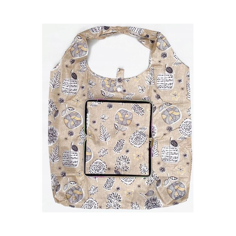 TORBA SKŁADANA EKO PORTFEL NA ZAKUPY BEŻ ROŚLINY