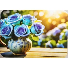 PODKŁADKA MATA STOŁOWA LAMINOWANA NA STÓŁ NIEBIESKIE RÓŻE