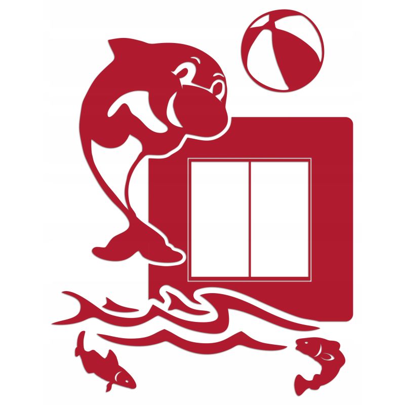 Naklejka welurowa ochronna na kontakt gniazdko NPW 210-08 L czerwony