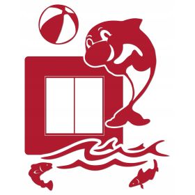 Naklejka welurowa ochronna na kontakt gniazdko NPW 210-08 P czerwony